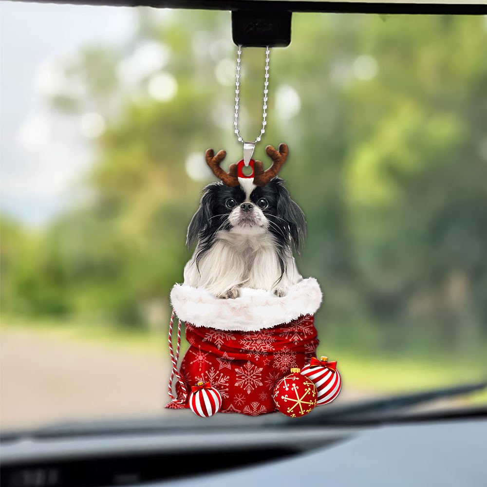 Japanese Chin In Snow Pocket Christmas Car Hanging Ornament Lasfour Ornaments SO1508