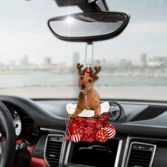 Patterdale Terrier In Snow Pocket Christmas Car Hanging Ornament Lasfour Ornaments OO1235