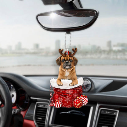 Puggle In Snow Pocket Christmas Car Hanging Ornament Lasfour Ornaments OO1242