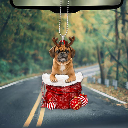 Puggle In Snow Pocket Christmas Car Hanging Ornament Lasfour Ornaments OO1242