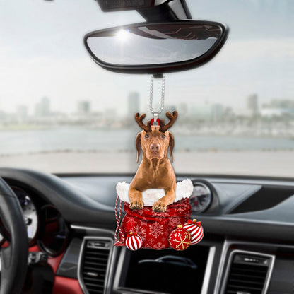 Vizsla In Snow Pocket Christmas Car Hanging Ornament Lasfour Ornaments OO1254