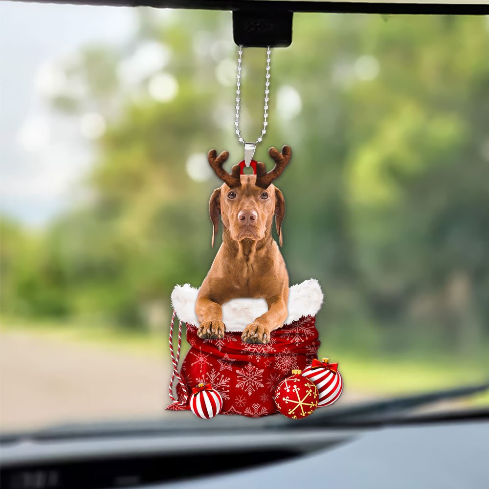 Vizsla In Snow Pocket Christmas Car Hanging Ornament Lasfour Ornaments OO1254