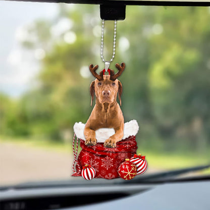 Vizsla In Snow Pocket Christmas Car Hanging Ornament Lasfour Ornaments OO1254