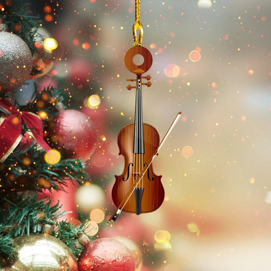 Personalized Violin Ornament, Custom Name Flat Acrylic Ornament for Violin Lovers SO1234