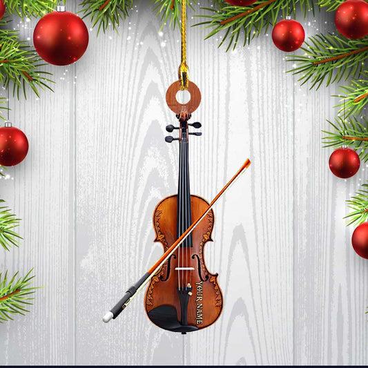 Personalized Violin Ornament, Custom Name Flat Acrylic Ornament for Violin Lovers SO1234