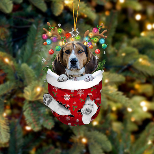 Treeing Walker Coonhound In Snow Pocket Christmas Ornament Flat Acrylic Dog Ornament SO1229