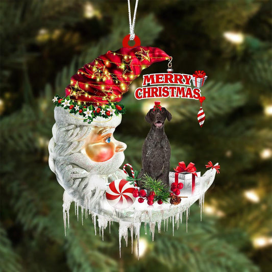 German Shorthaired Pointer On The Moon Merry Christmas Hanging Ornament Flat Acrylic Dog Ornament OO2092