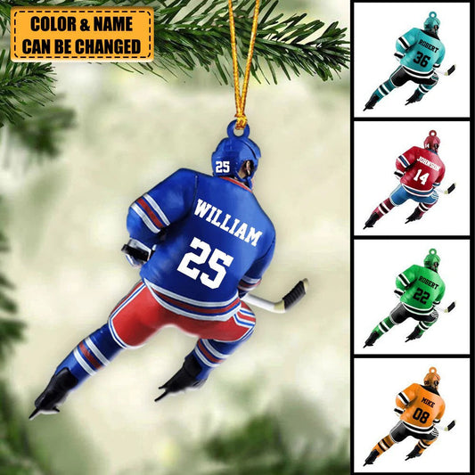 Personalized Ice Hockey Player Christmas Ornament - Great Gift Idea For Ice Hockey Lovers OO1984