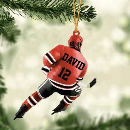 Personalized Ice Hockey Player Christmas Ornament - Great Gift Idea For Ice Hockey Lovers OO1984