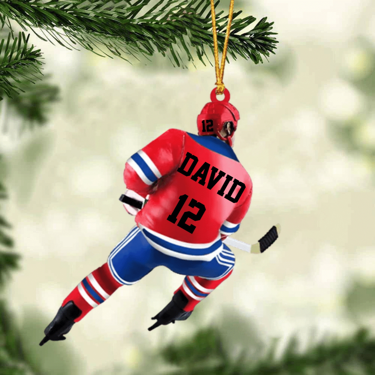 Personalized Ice Hockey Player Christmas Ornament - Great Gift Idea For Ice Hockey Lovers OO1984