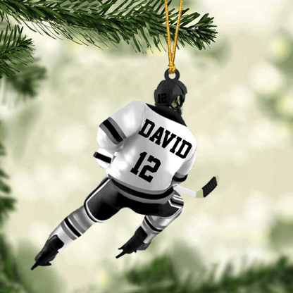 Personalized Ice Hockey Player Christmas Ornament - Great Gift Idea For Ice Hockey Lovers OO1984