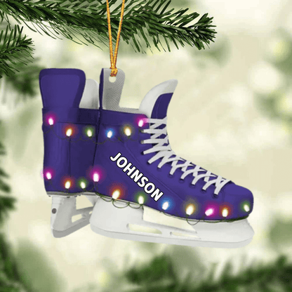 Ice Hockey Skates - Personalized Hockey Acrylic Christmas Ornament - Gift For Hockey Players SO1226