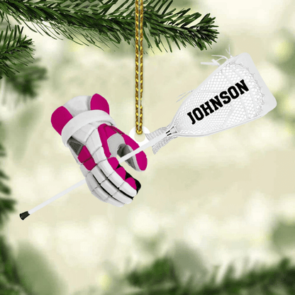 Personalized Lacrosse Gloves And Stick Cut Flat Acrylic Ornament Christmas Gift For Lacrosse Lover OO1982