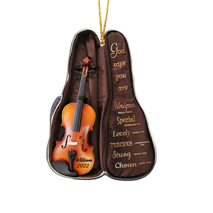 Personalized Violin Bag God Says You Are Christmas Ornament, Custom Name Acrylic Ornament for Violin Players SO1225