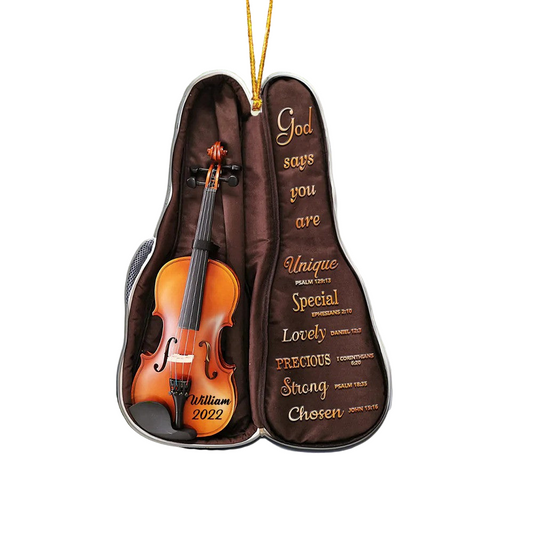 Personalized Violin Bag God Says You Are Christmas Ornament, Custom Name Acrylic Ornament for Violin Players SO1225