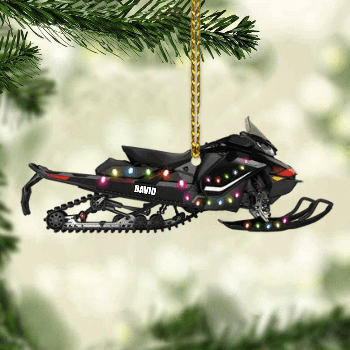 Personalized Snowmobile Motorcycle Christmas Ornament for Snowmobile Lovers OO1967