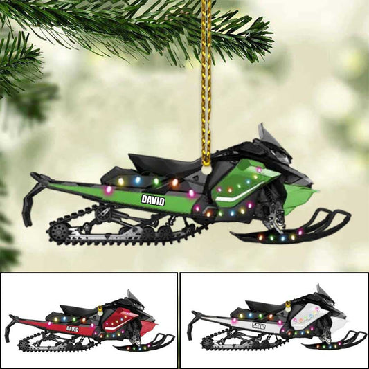 Personalized Snowmobile Motorcycle Christmas Ornament for Snowmobile Lovers OO1967