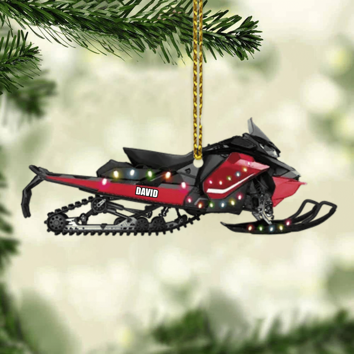 Personalized Snowmobile Motorcycle Christmas Ornament for Snowmobile Lovers OO1967