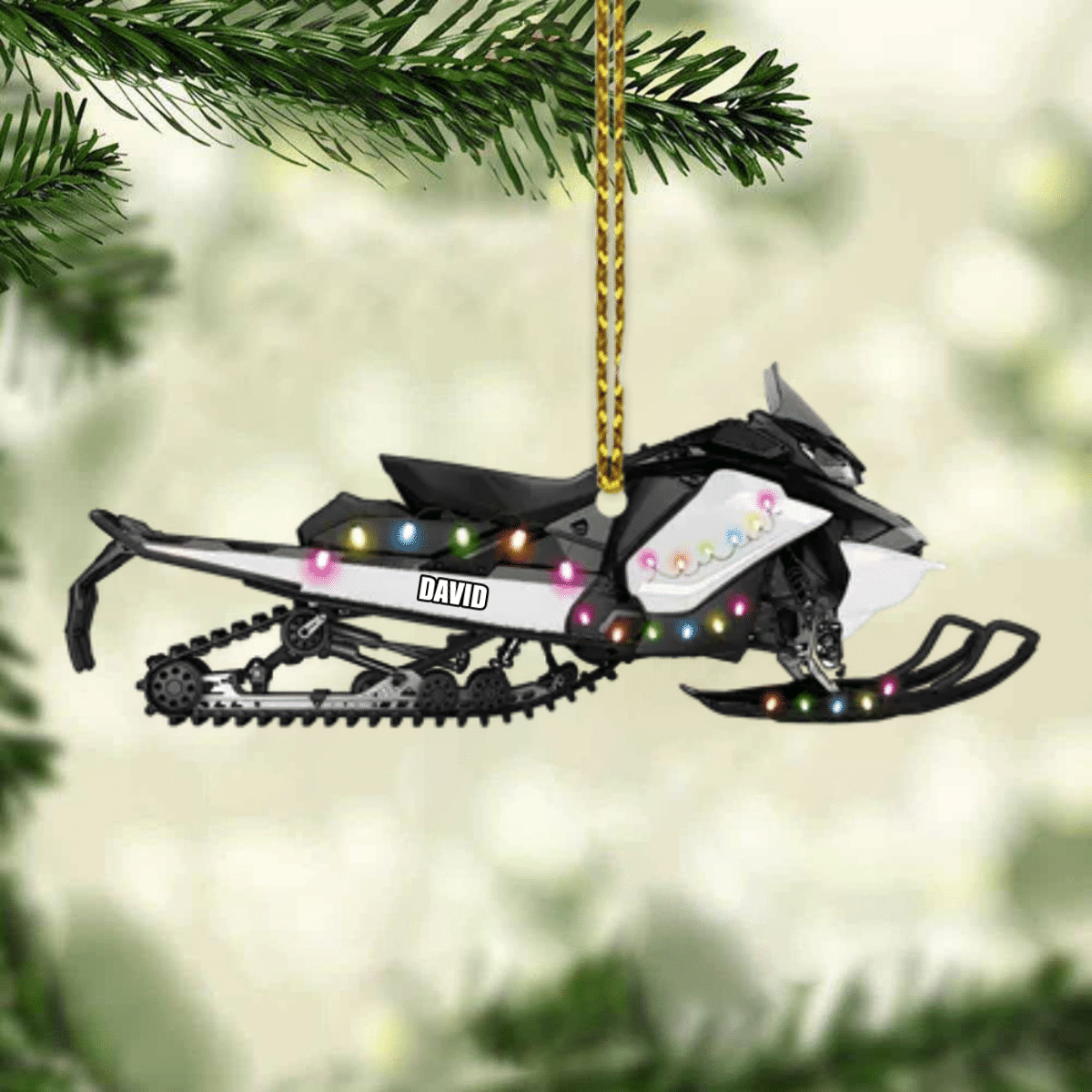 Personalized Snowmobile Motorcycle Christmas Ornament for Snowmobile Lovers OO1967