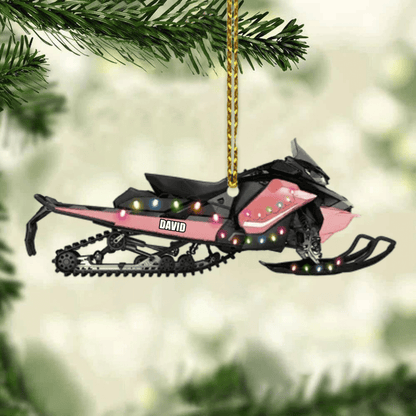 Personalized Snowmobile Motorcycle Christmas Ornament for Snowmobile Lovers OO1967