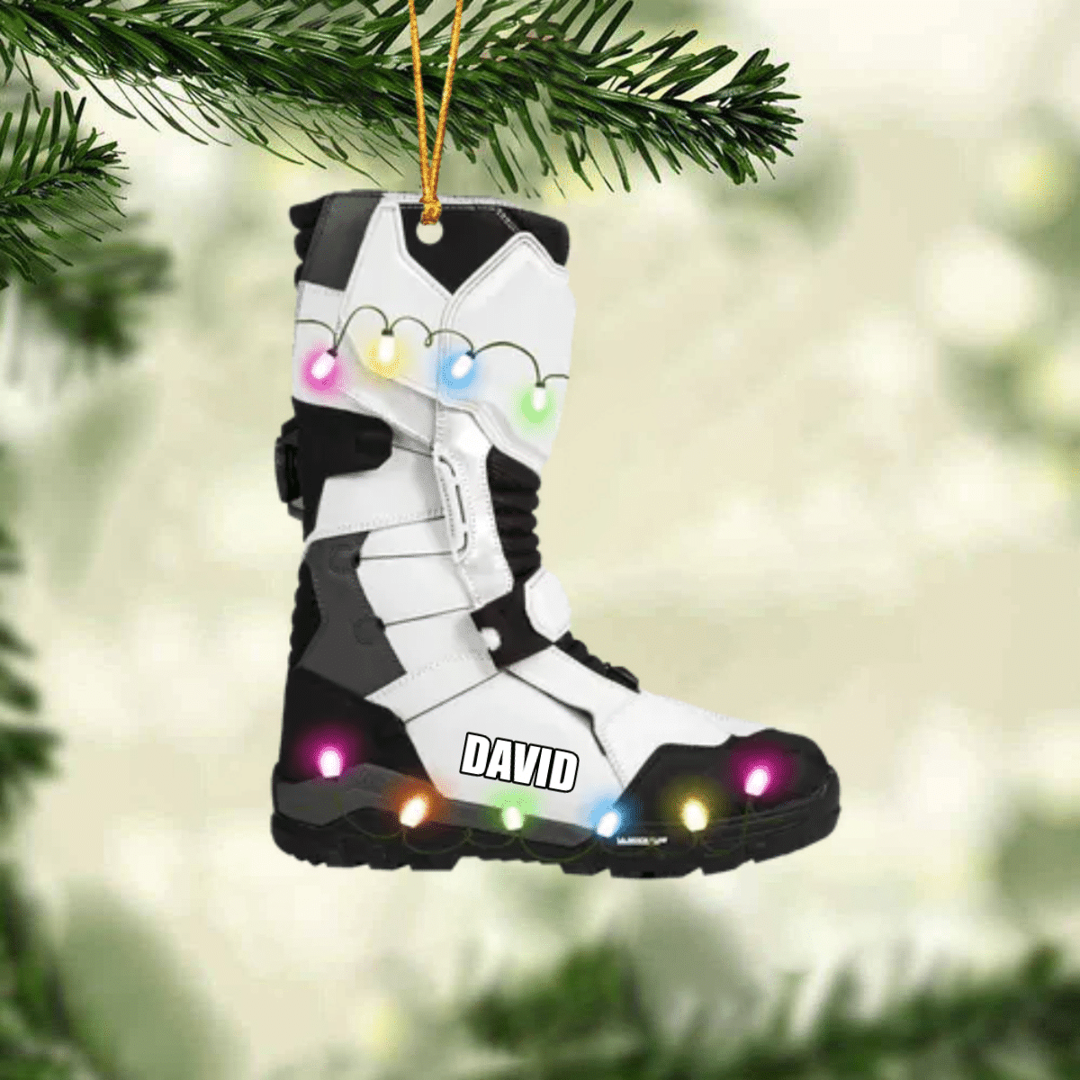 Customized Snowmobile Shoes Acrylic Christmas Ornament for Snowmobile Lovers OO1966