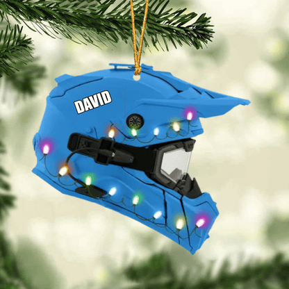 Personalized Snowmobile Helmet Acrylic Ornament for Snowmobile Lovers Christmas Gift OO1965