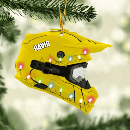 Personalized Snowmobile Helmet Acrylic Ornament for Snowmobile Lovers Christmas Gift OO1965