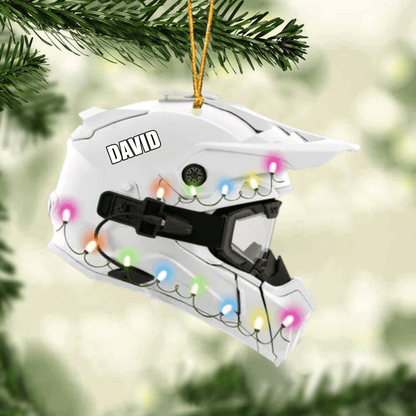 Personalized Snowmobile Helmet Acrylic Ornament for Snowmobile Lovers Christmas Gift OO1965