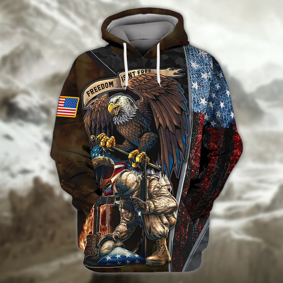 Freedom Isn'T Free United State Veteran 3D Shirts, Veteran American Eagle Design Clothing TO2778