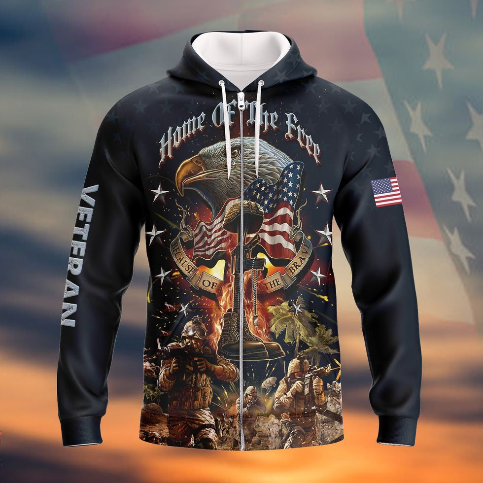 Veteran Home Of The Free Polo Shirts, Being Veteran Never End 3D Hoodie, Veteran Clothing 2022 TO2767