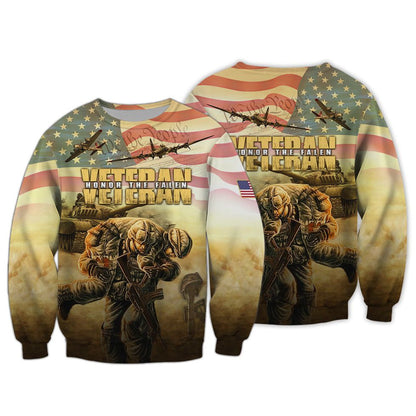 Veteran Honor The Fallen Hawaiian Shirt, Us Veteran 3D All Over Print Hoodie, Present To Veteran TO2766