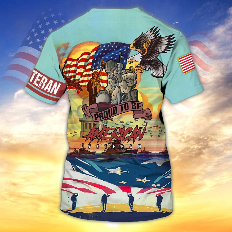 Proud To Be American Veteran Hawaii Shirt, Birthday Gift For Veteran TO2779