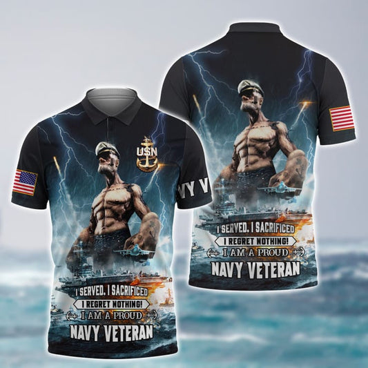 I Am A Proud Navy Veteran 3D Print Shirt Men, Navy Veteran Hoodie TO2747