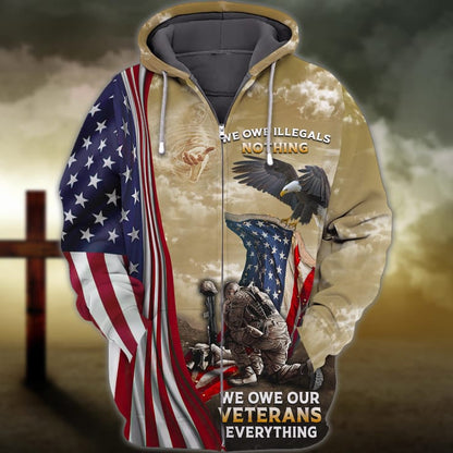 3D Veteran Shirt Men, We Owe Our Veterans Everything, Veteran Hoodie TO2756