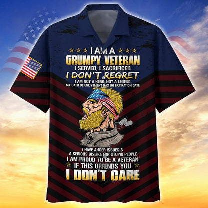 I Am A Grumpy Veteran 3D Print Shirt Men Women, Proud To Be Veteran Clothing, Veteran Gift TO2739