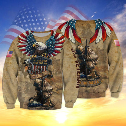 U.S Veteran All Gave Some Some Gave All 3D Print Hawaiian Shirt, Veteran Apparel TO2746