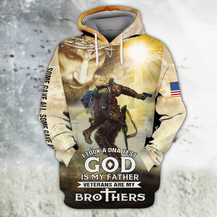 3D All Over Print Veteran Are My Brother Hoodie, Veteran Bomber, Sweatshirt For Veteran Man TO2757