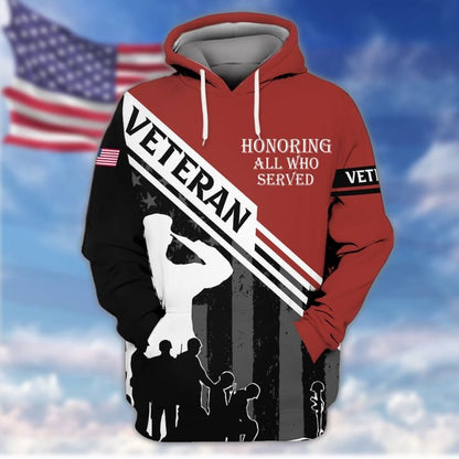 Honoring All Who Served 3D Veteran Shirt For Him, American Veteran Gift, Veteran Clothing TO2738