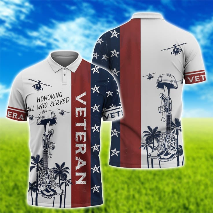 Honoring All Who Served Veteran Hawaiian Shirt, 3D Hoodie Veteran Pattern, Patriotic Veteran Gifts TO2751