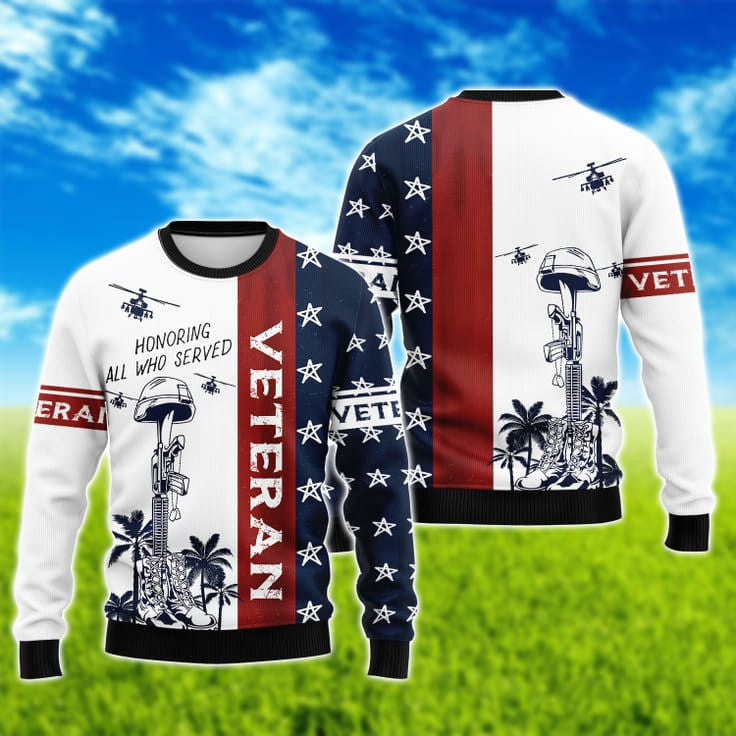 Honoring All Who Served Veteran Hawaiian Shirt, 3D Hoodie Veteran Pattern, Patriotic Veteran Gifts TO2751