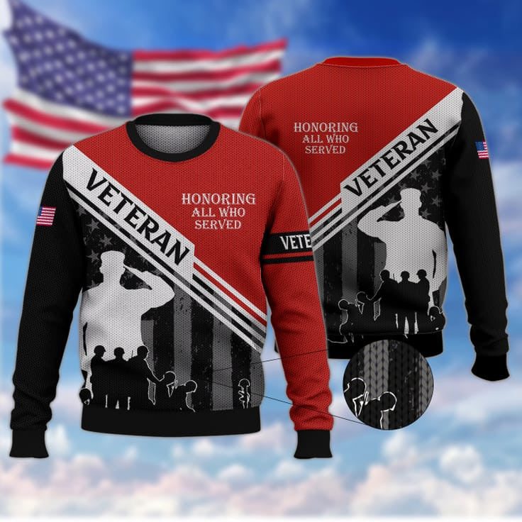 Honoring All Who Served 3D Veteran Shirt For Him, American Veteran Gift, Veteran Clothing TO2738