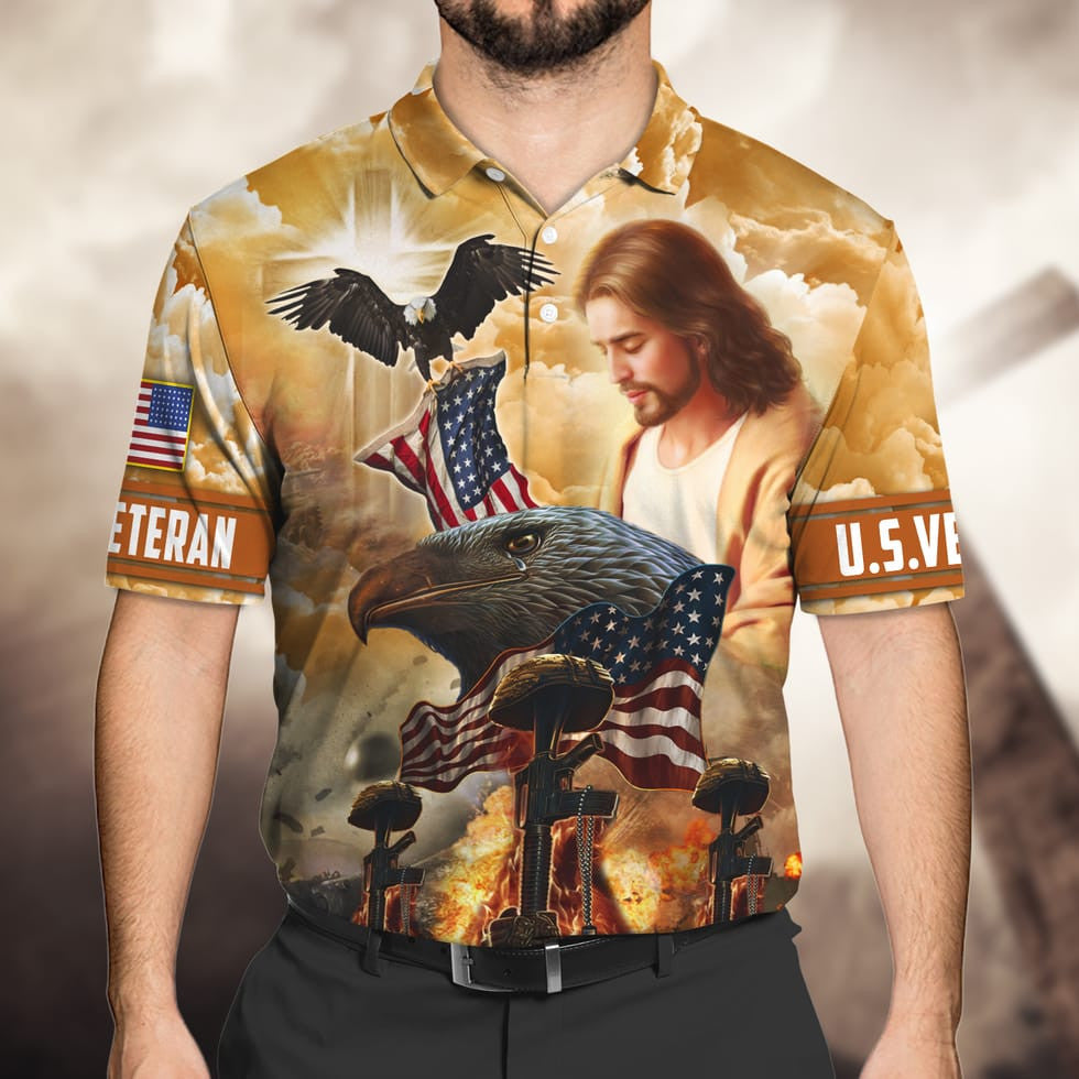 3D Print Veteran Honor Shirt, Jesus American Eagle Veteran Hoodie, Gift For A Veteran TO2780