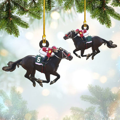 Personalized Horse Racing Custom Shaped Acrylic Ornament for Horse Racing Lovers SO1222