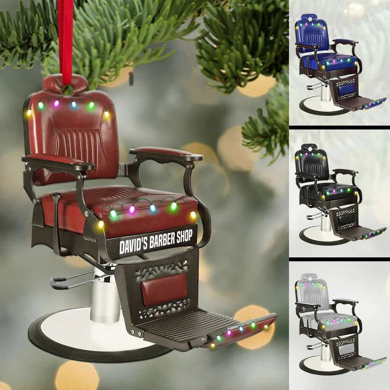 Barber Chair Personalized Christmas Ornament - Gift For Baber Shop Owner SO1221