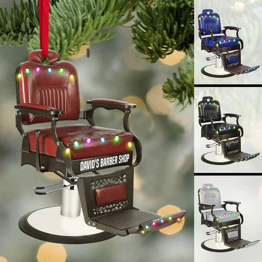 Barber Chair Personalized Christmas Ornament - Gift For Baber Shop Owner SO1221