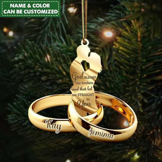 Couple Gift Couple Rings Personalized Ornament for Husband and Wife OO1952