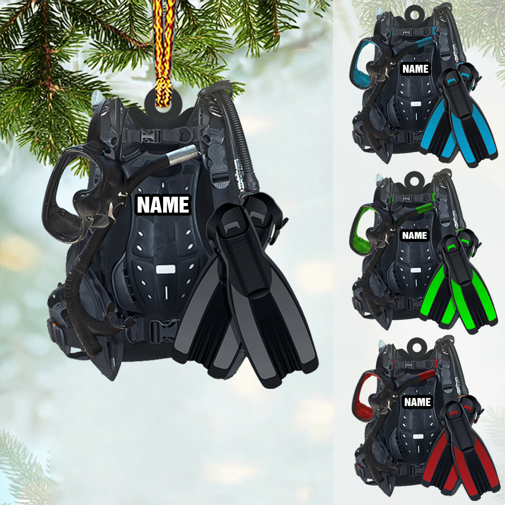 Personalized Scuba Diving Equipment Custom Shaped Ornament for Scuba Diver OO1950