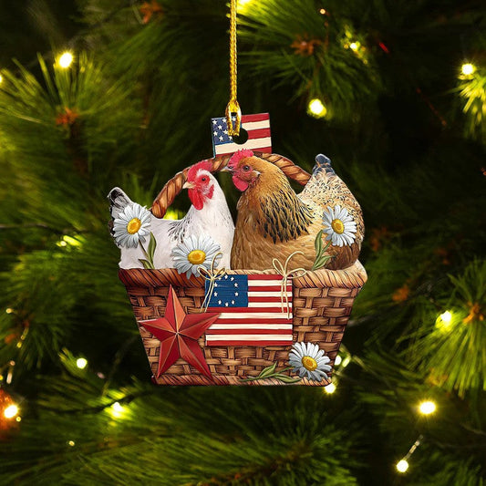 Customized Chicken Christmas Ornament for Farmer, Custom Shape Acrylic Chicken Ornament OO1945