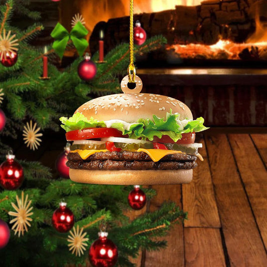 Hamburger Custom Shaped Acrylic Ornament for Hamburger Lovers SO0977