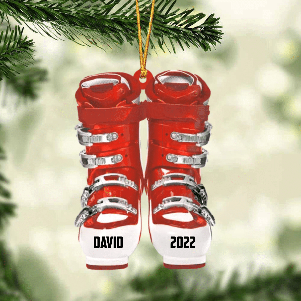 Skiing Roller Skate Personalized Christmas Ornament, Custom Name Acrylic Ornament for Snowboarding Player OO1939